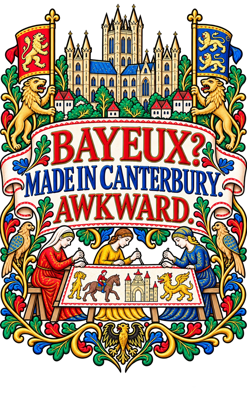 Bayeux? Made in Canterbury. Awkward. history design