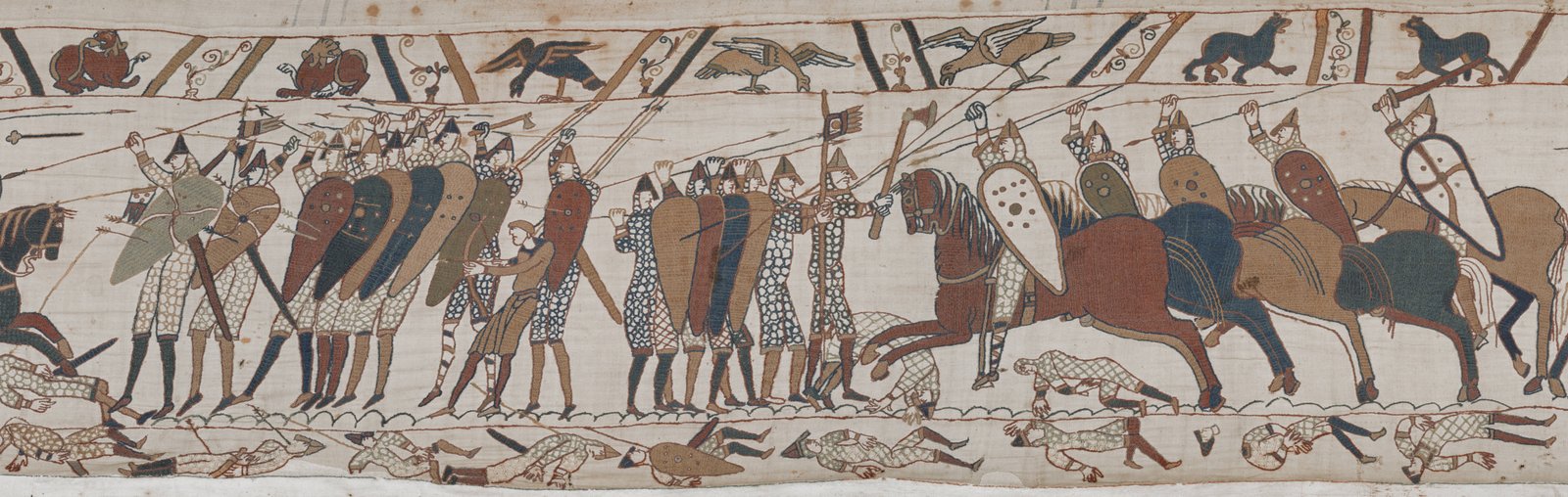 Battle scenes from the Bayeux Tapestry (digitally enhanced)